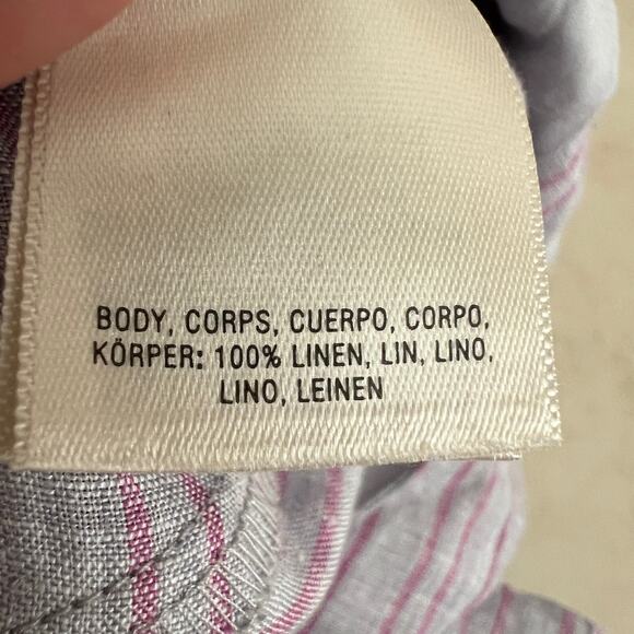 Anthropologie Nantucket Ruffled Jumpsuit Elevenses Size 8 Stripe Pink Lavender - Picture 12 of 16